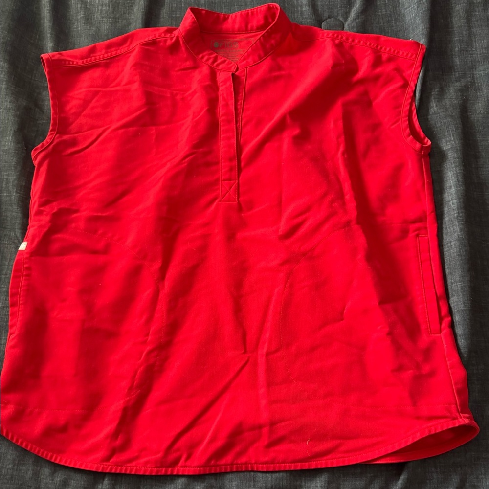 Figs Bold Red Technical Collection Top